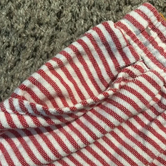 Max Studio Red & White Striped Cotton Skirt with Pockets - Picture 5 of 6